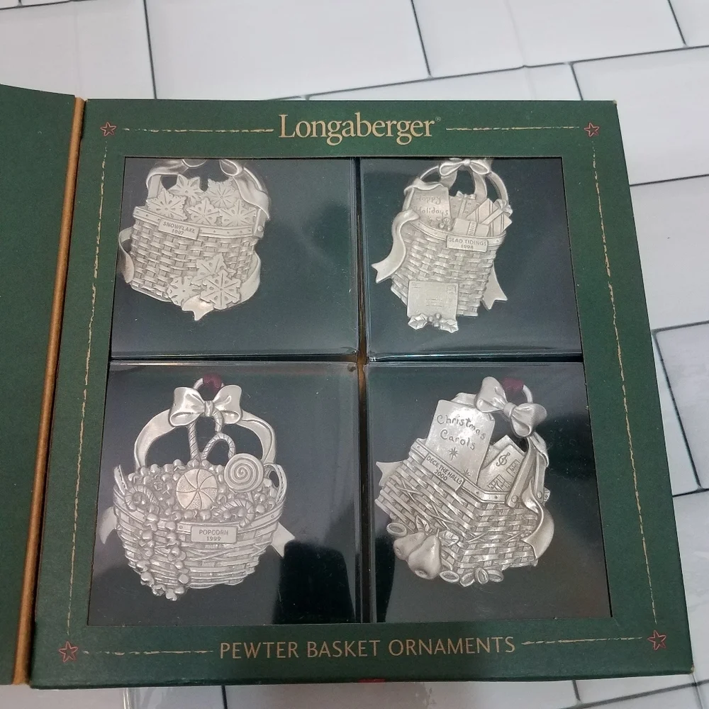 Longaberger Basket Pewter Ornaments 97 98 99 00